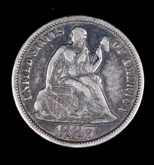 1887 LIBERTY SEATED DIME COIN