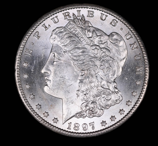 1897 S MORGAN SILVER DOLLAR COIN GEM BU UNC MS+++