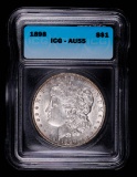 1898 MORGAN SILVER DOLLAR COIN ICG AU55