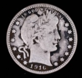 1916 D BARBER SILVER QUARTER DOLLAR COIN