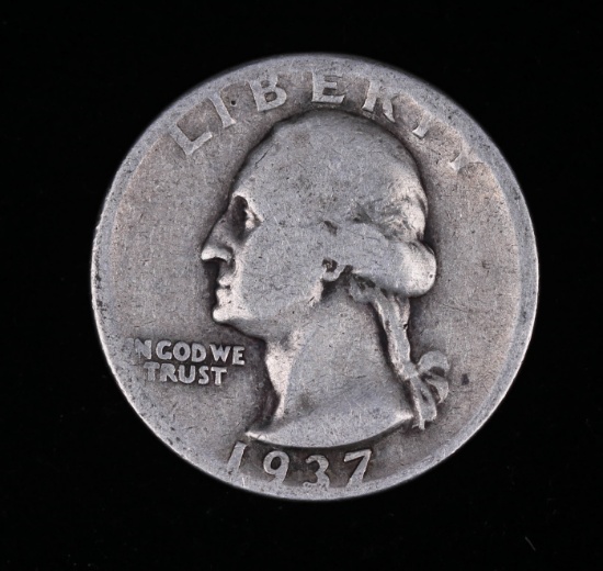 1937 D WASHINGTON SILVER QUARTER DOLLAR COIN