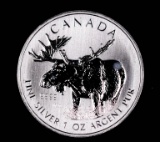 2012 1oz .999 FINE SILVER ROUND CANADA WILDLIFE MOOSE