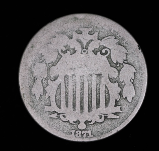 1871 SHIELD NICKEL COIN