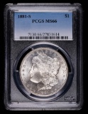 1881 S MORGAN SILVER DOLLAR COIN PCGS MS66