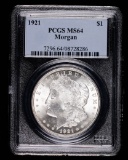 1921 MORGAN SILVER DOLLAR COIN PCGS MS64