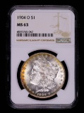 1904 O MORGAN SILVER DOLLAR COIN NGC MS63 TONED!!!