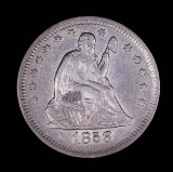 1856 SEATED SEATED LIBERTY QUARTER DOLLAR COIN
