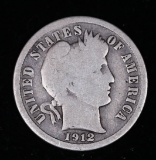 1912 BARBER SILVER DIME COIN
