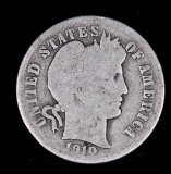 1910 BARBER SILVER DIME COIN