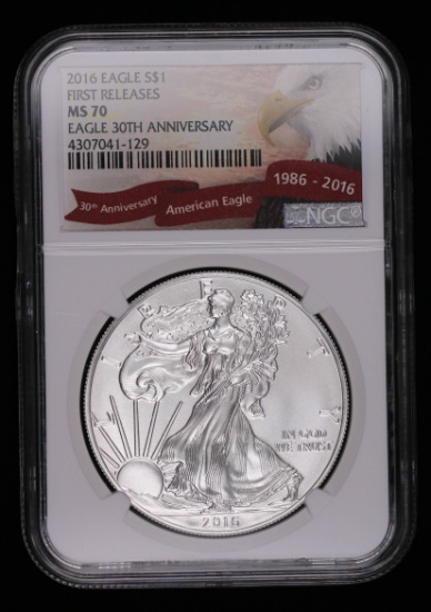 2016 1OZ AMERICAN SILVER EAGLE COIN NGC MS70 FIRST RELEASE