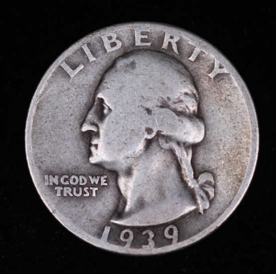 1939 D WASHINGTON SILVER QUARTER DOLLAR COIN