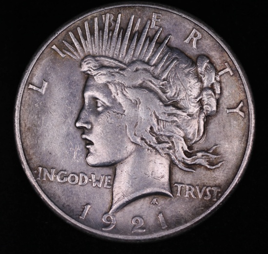 1921 PEACE SILVER DOLLAR COIN