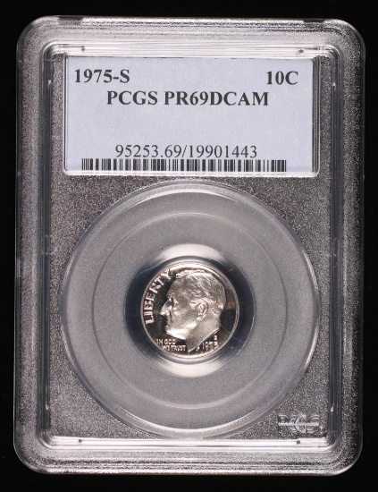 1975 S ROOSEVELT DIME COIN PROOF PCGS PR69 DCAM