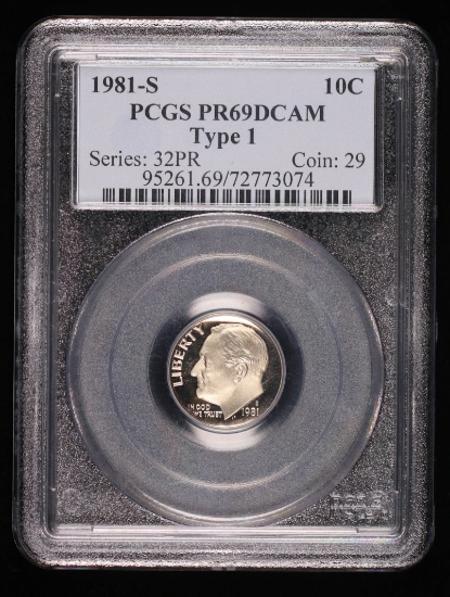 1981 S ROOSEVELT DIME COIN PROOF PCGS PR69 DCAM