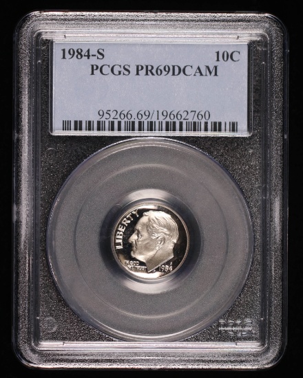 1984 S ROOSEVELT DIME COIN PROOF PCGS PR69 DCAM