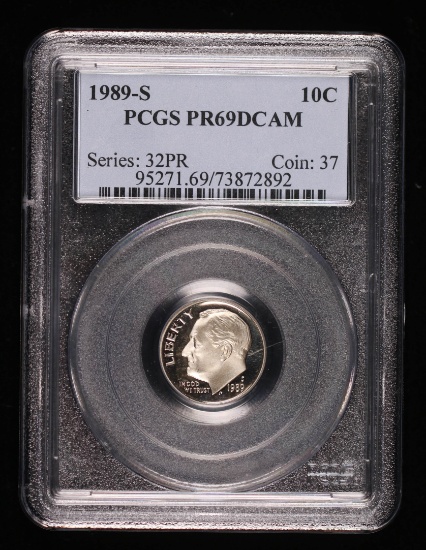 1989 S ROOSEVELT DIME COIN PROOF PCGS PR69 DCAM