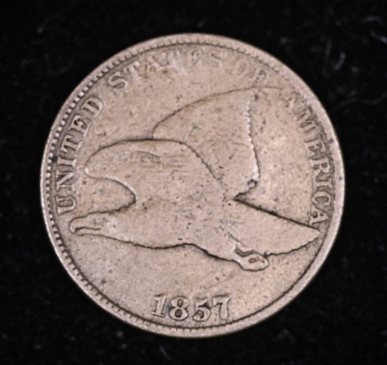 1857 FLYING EAGLE US CENT COIN