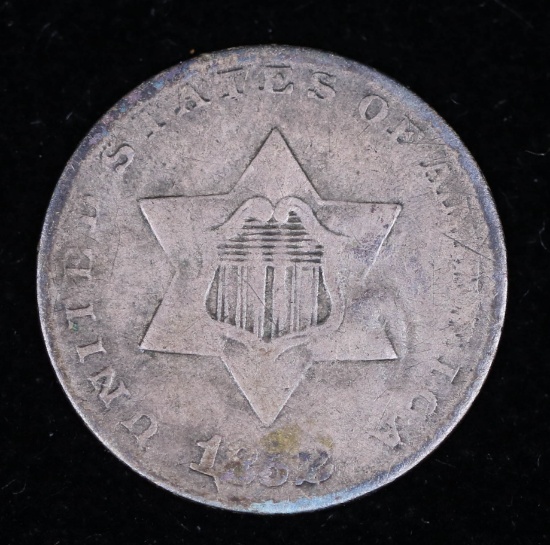 1852 THREE CENT SILVER COIN