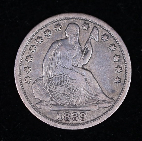 1839 O SEATED SILVER HALF DIME COIN