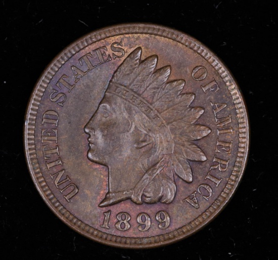 1899 INDIAN HEAD CENT PENNY COIN GEM UNC RED COLOR