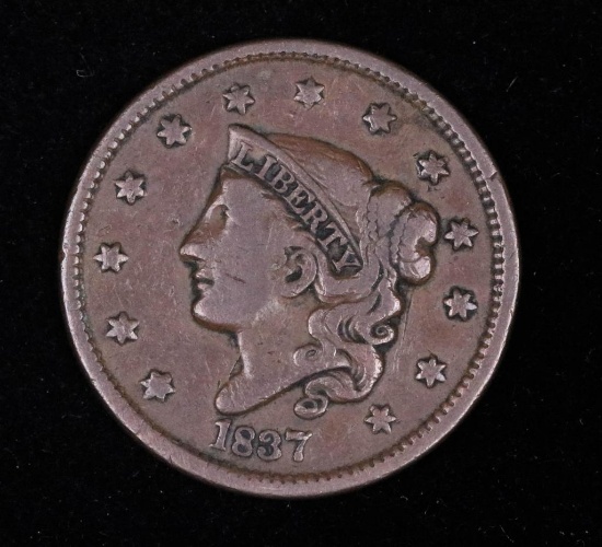 1837 LARGE CENT US COPPER COIN