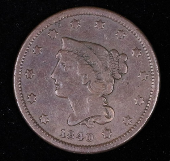 1840 LARGE CENT US COPPER COIN