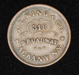 UNION FLOUR D.L. WING & CO. ALBANY NEW YORK 318 BROADWAY STORE TOKEN