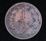 1858 AUSTRIA HELLER COPPER COIN