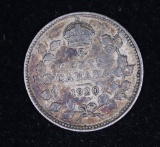 1920 CANADA 5 CENT SILVER COIN