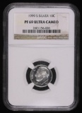 1999 S ROOSEVELT SILVER DIME COIN NGC PF 69 ULTRA CAMEO