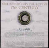 FRANKLIN MINT, MILLENNIUM COIN COLLECTION 17TH CENTURY POLAND SILVER GROSZ
