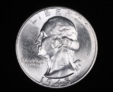 1945 WASHINGTON SILVER QUARTER DOLLAR COIN GEM BU UNC MS+++