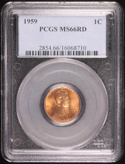 1959 PENNY COIN PCGS MS66RD