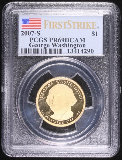 2007 S GEORGE WASHINGTON PRESIDENTIAL $1 COIN PCGS PR69DCAM