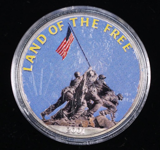 2001 .999 FINE SILVER AMERICAN EAGLE COIN **LAND OF THE FREE, HOME OF THE BRAVE**