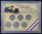 LEGEND OF THE BUFFALO NICKEL 6 COIN SET