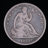 1877 S SEATED LIBERTY SILVER HALF DOLLAR COIN