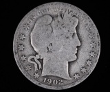 1902 BARBER SILVER HALF DOLLAR COIN