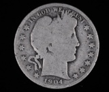 1904 BARBER SILVER HALF DOLLAR COIN