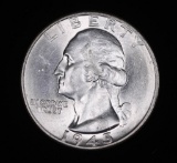 1945 WASHINGTON SILVER QUARTER DOLLAR COIN GEM BU UNC MS+++