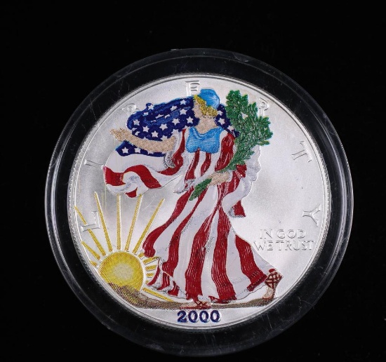 2000 1oz .999 FINE AMERICAN SILVER EAGLE COIN **PAINTED**