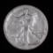 1916 D OBVERSE WALKING LIBERTY SILVER HALF DOLLAR COIN