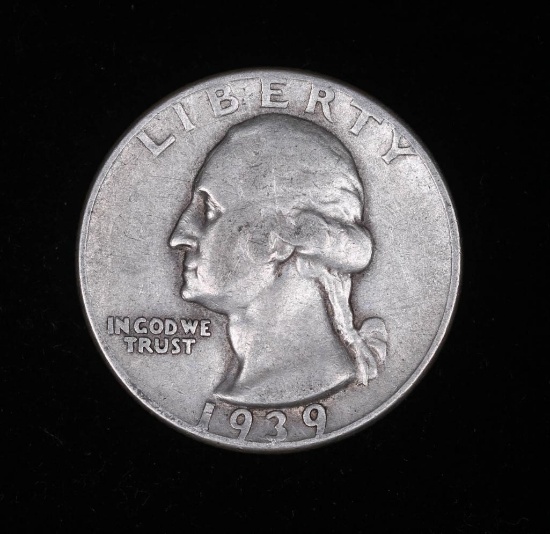 1939 D WASHINGTON SILVER QUARTER DOLLAR COIN