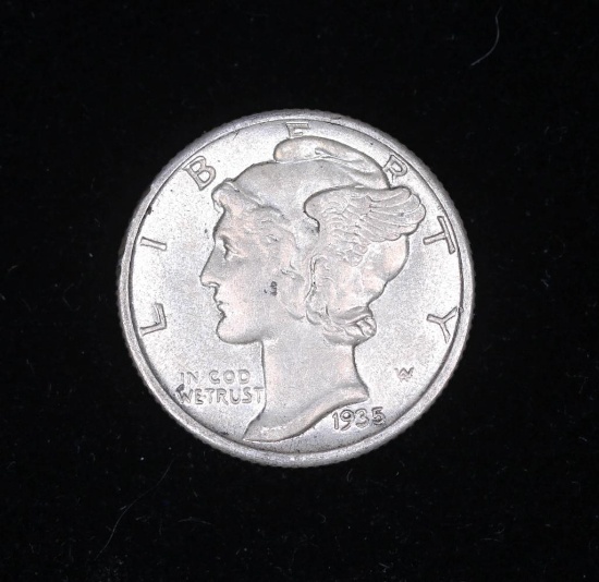 1935 MERCURY SILVER DIME COIN