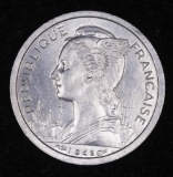 1948 REUNION 1 FRANC COIN