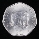 1992 TANZANIA 20 SHILLINGS COIN (ELEPHANT)