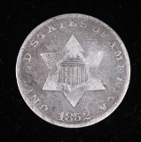 1852 THREE CENT SILVER US COIN