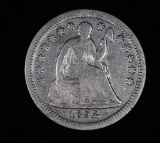 1852 SEATED LIBERTY SILVER US HALF DIME COIN