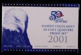 2001 US MINT STATEHOOD QUARTERS PROOF SET W/ BOX