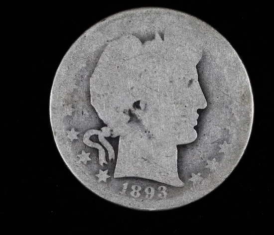 1893 O BARBER SILVER HALF DOLLAR COIN